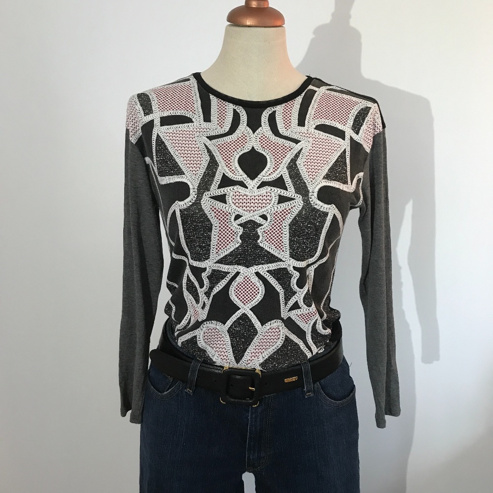 Zara - Long Sleeve Shirt Grey/Red/Black